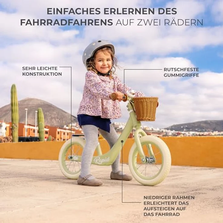 kk Kinderkraft RAPID2 Laufrad aus Metall, Retro-Stil, Verstellbarer Sitz, für Kinder von 2 Jahren bis 35 kg – Bild 4