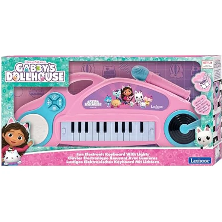 Gabby's Dollhouse Spielzeug-Musikinstrument Beleuchtete Tastatur für kleine Musikerinnen mit farbenfrohem Design – Bild 4
