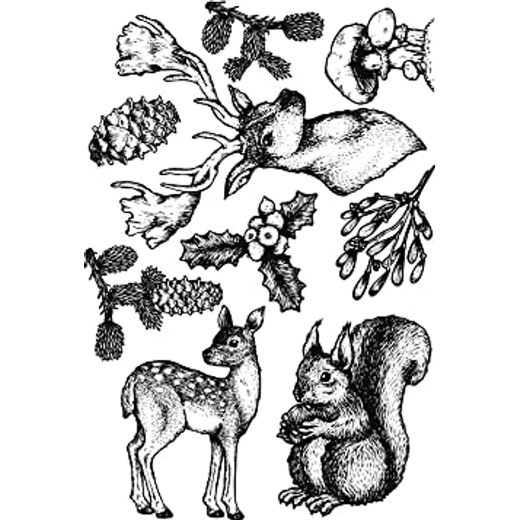 VBS Silikonstempel "Herbst-Nostalgie", Motivgröße 2,2 cm x 3,5 cm bis 8 cm x 11 cm, ideal für Kartengestaltung