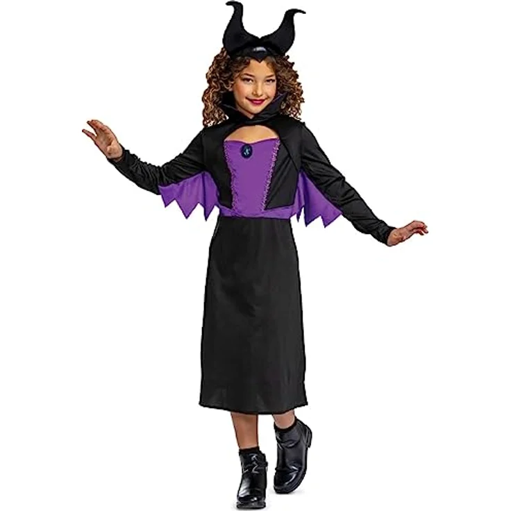 Disney Villains Maleficent Kinderkostüm Classic, schwarz-lila, Größe S für 4-6 Jahre, hochwertig und offiziell lizenziert – Bild 2