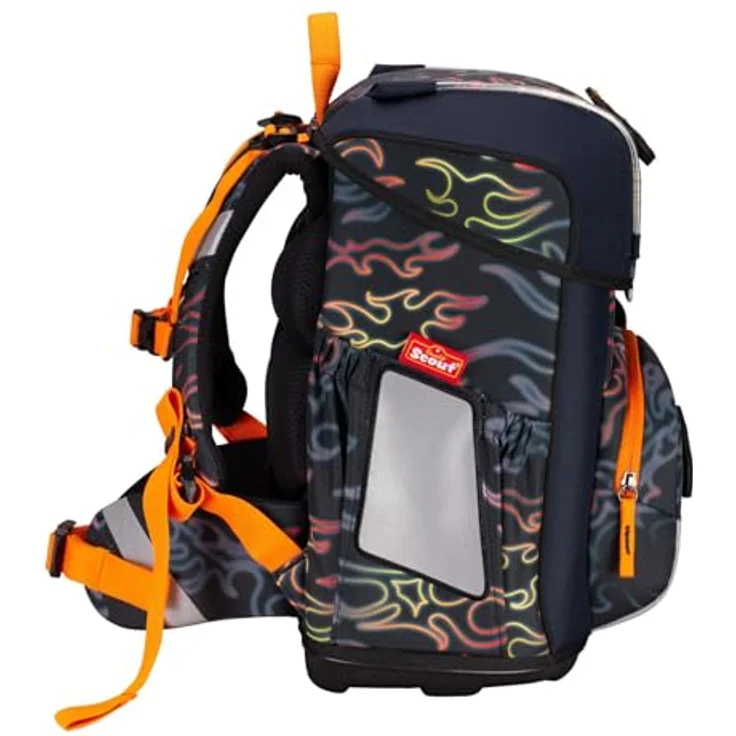 Scout Schulranzen Scout Neo 4-teiliges Set, Safety Light mit Flames-Design, recycled PET – Bild 3