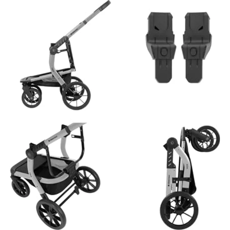 Kikkaboo Kinderwagen Irene 3 in 1, Kombikinderwagen mit Tragetasche, Autositz, verstellbarem Schiebegriff und Wickeltasche, geeignet von Geburt bis 15 kg – Bild 6