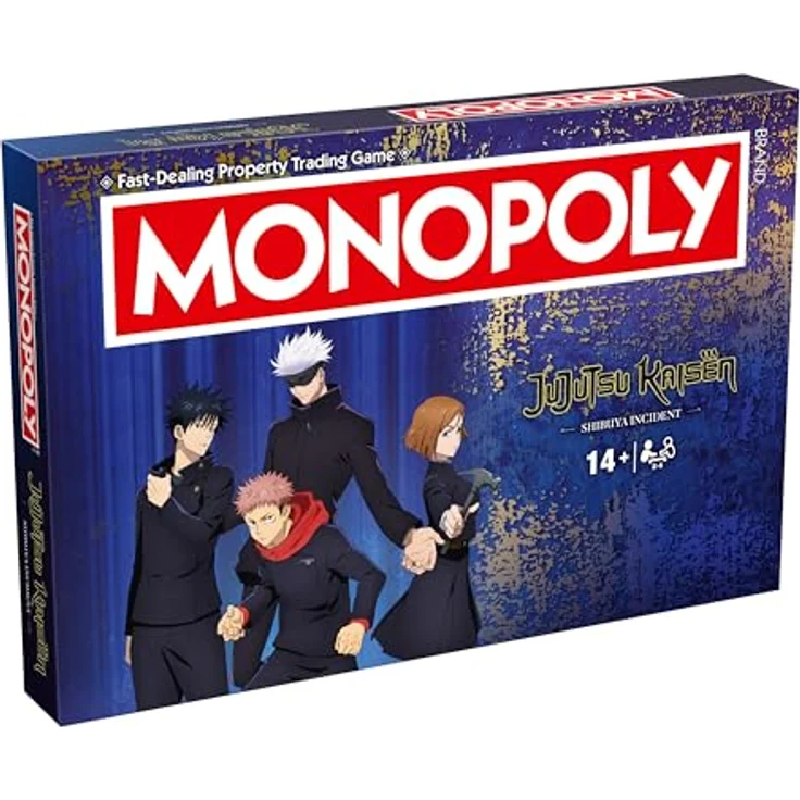 Winning Moves Jujutsu Kaisen Monopoly, klassisches Brettspiel für 2-6 Spieler, mit 7 Spielsteinen und JJK-Themenkarten – Bild 1