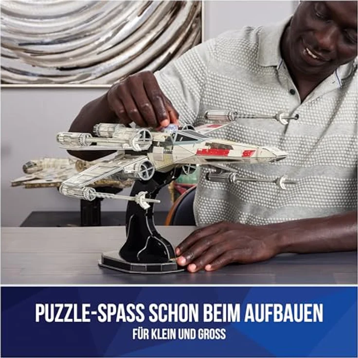 Spin Master 3D-Puzzle 4D Build - Star Wars - X-Wing Raumschiff, 160 Puzzleteile, hochwertiges Kartonmodell, filmgetreu, inklusive Kleber – Bild 3