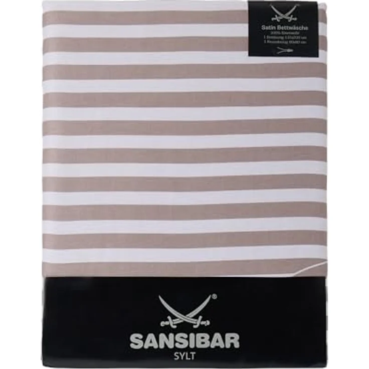 Sansibar Bettwäsche Set Ocean Breeze (2-TLG), hochwertiger Digitaldruck, hautfreundlich, verdeckter Reißverschluss (Beige) – Bild 3