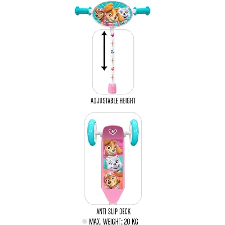 Stamp PAW PATROL, Scooter mit 3 Rädern, rosa – Bild 5