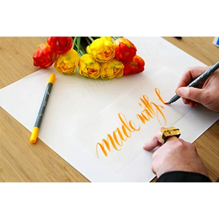 Online INSPIRATION LINE - Master Set, Schreibstifte in natürlicher Bamboo Box mit Schönschreibfüller, Kalligrafie-Feder und 10 Calli.Brush Pens (Mehrfarbig) – Bild 9