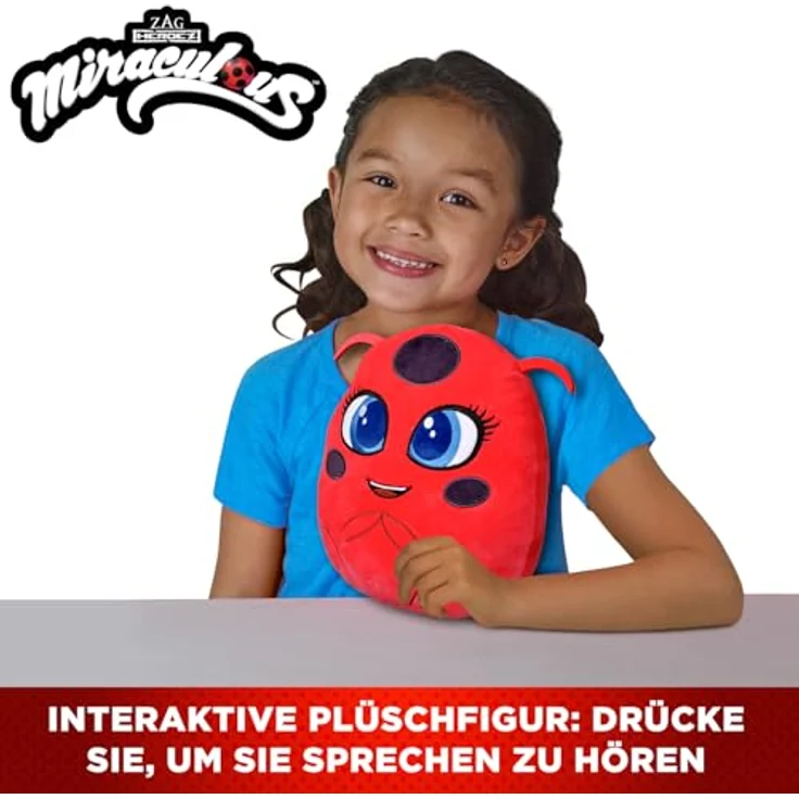 BANDAI Miraculous Tikki Plüschfigur mit Sprechfunktion, 20 cm, offizielles Kwami-Spielzeug für Kinder ab 4 Jahren – Bild 3