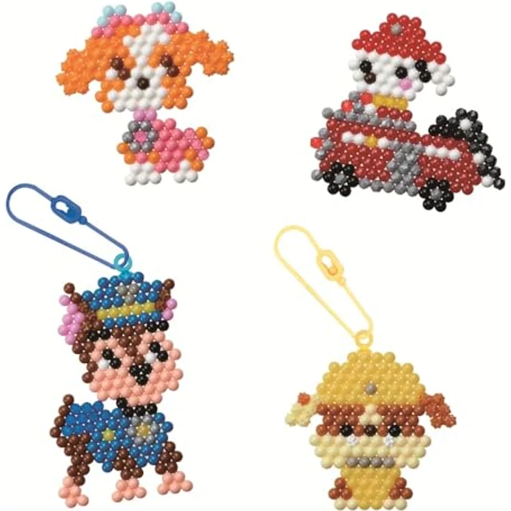 Aquabeads Paw Patrol Schlüsselanhänger Bastelset, 600 bunte Bastelperlen, inkl. Schlüsselanhänger-Adapter und Motivvorlagen, für Kinder ab 4 Jahren – Bild 5