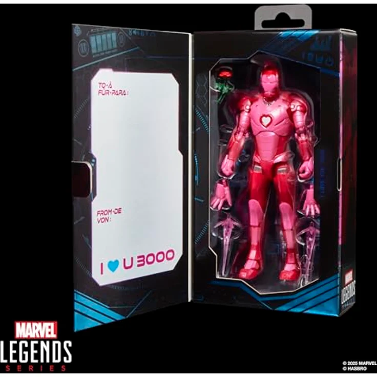Hasbro Marvel Legends Actionfigur I Love You 3000 Iron Man, 15 cm, vollbeweglich mit 5 Accessoires, pinkes Herzdesign – Bild 3