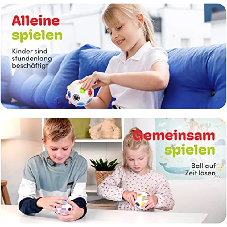 CUBIDI® Original Regenbogenball mit 19 Kugeln - Groß | Geschicklichkeitsspiel für Kinder und Erwachsene | Spannendes Knobelspiel für Mädchen und Jungen ab 6 Jahren – Bild 7