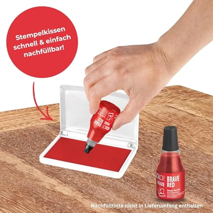 COLOP Stempel Make 1, 10,1 cm x 7,5 cm, Stempelfläche ca. 9,0 x 5,3 cm, auf Wasserbasis, blau – Bild 8