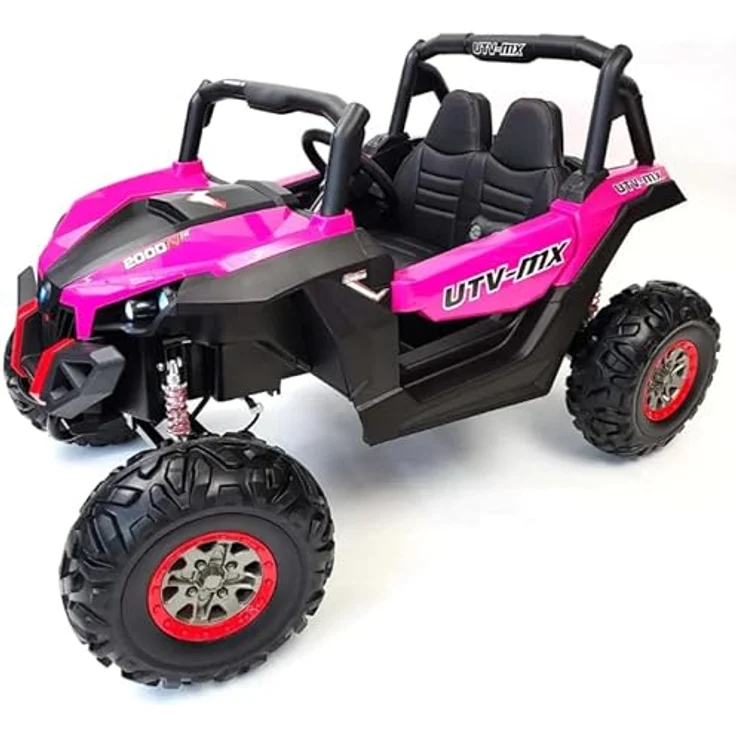 FINOOS Elektroauto für Kinder UTV-MX Buggy 24V, 2 Sitzer, 4x4 Allrad, 2x12V Batterie (Rosa) – Bild 5