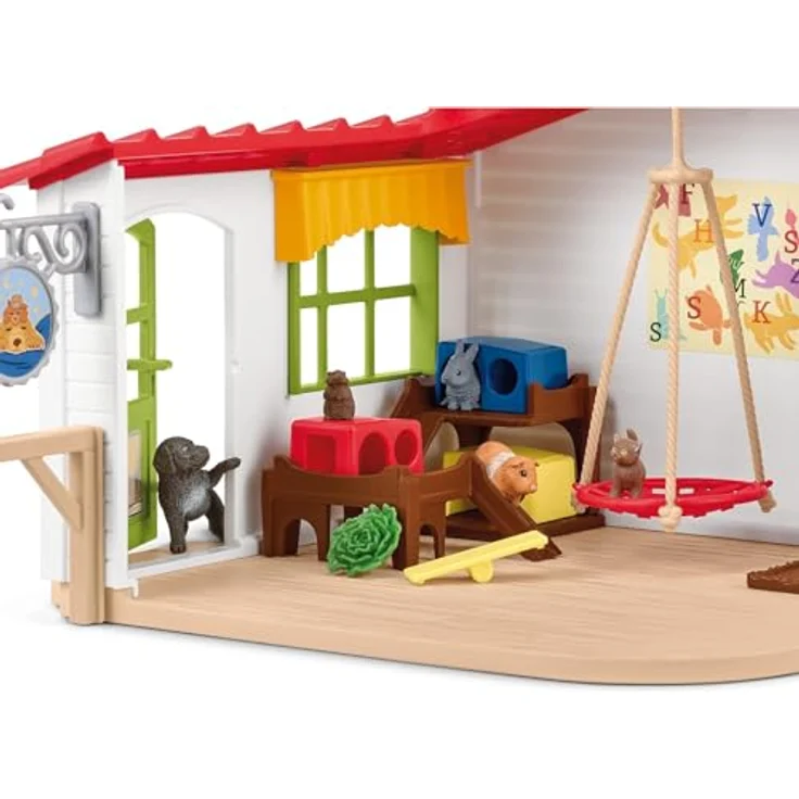 Schleich Tierhotel 42607, Farm World mit Hundeparcours, Kratzbaum und Wippe für Katzen und Meerschweinchen, NEU Juli 2023 – Bild 5