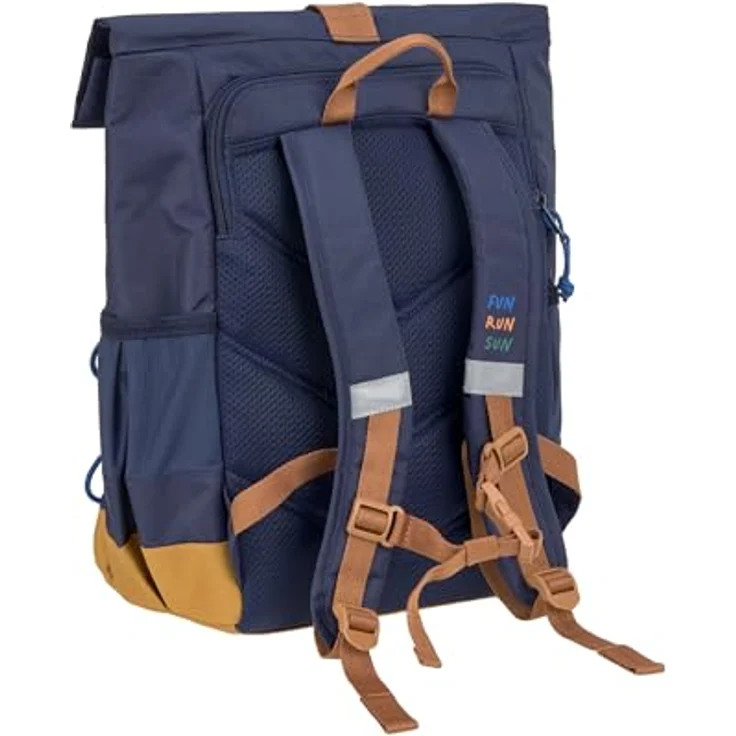 LÄSSIG Kinderrucksack mit Brustgurt Freizeitrucksack, 15 Liter Rolltop Backpack navy, wasserabweisend – Bild 2