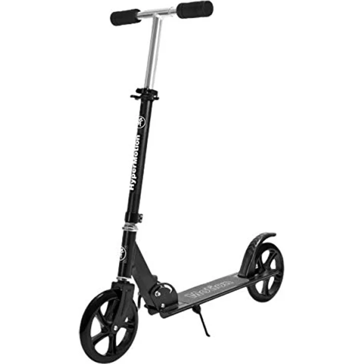 HyperMotion ROCKSTER, klappbarer Tretroller für Kinder ab 8 Jahren und Erwachsene, schwarz, leicht und robust mit 200 mm Rädern und verstellbarem Lenker – Bild 1