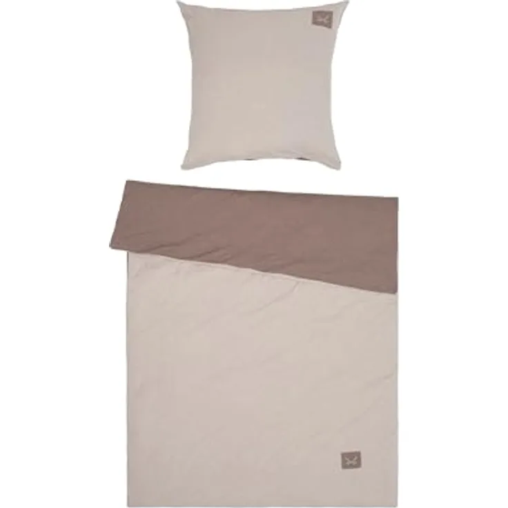 Sansibar Bettwäsche-Set Jersey Melange 135x200 cm, 2-teilig mit Kissenbezug 80x80 cm, 100% Baumwolle, temperaturausgleichend, mit Reißverschluss, hautfreundlich und pflegeleicht