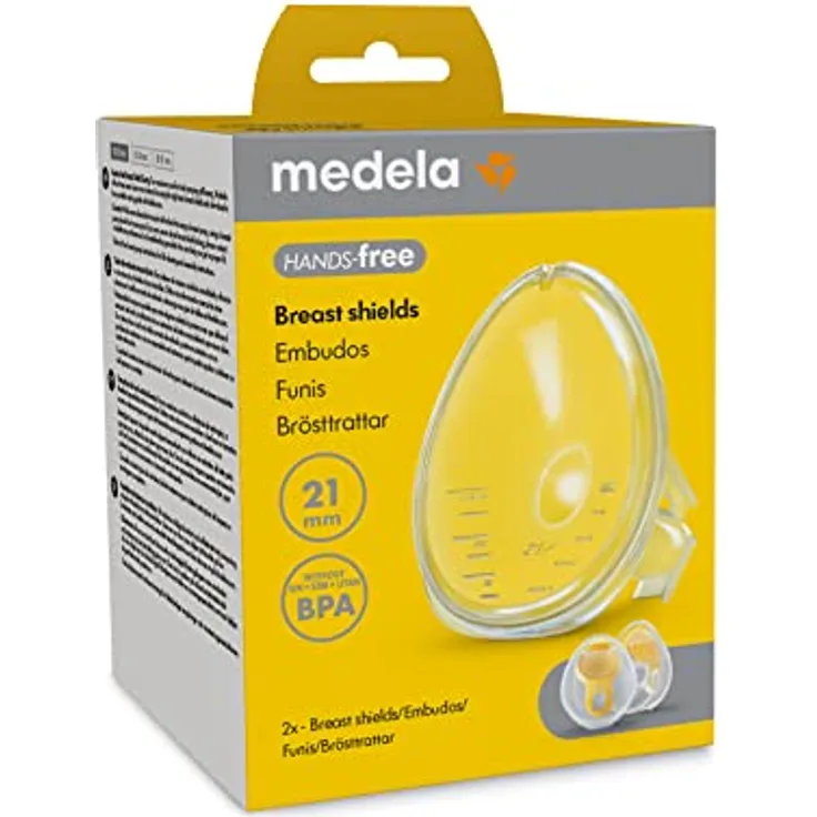 Medela Hands-free Brusthauben, 2 x Brusthauben, BPA-frei, Zubehör für Medela Freestyle Milchpumpe, 3 Größen (21/24/27 mm)
