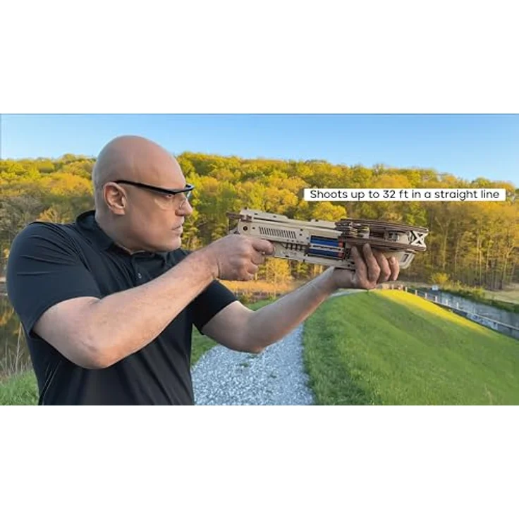Wood Trick Bullet Boltcaster Armbrust 3D Holzpuzzle, mechanisches Modellbausatz mit 411 Teilen, schießt bis zu 10 m, für Erwachsene und Kinder – Bild 2