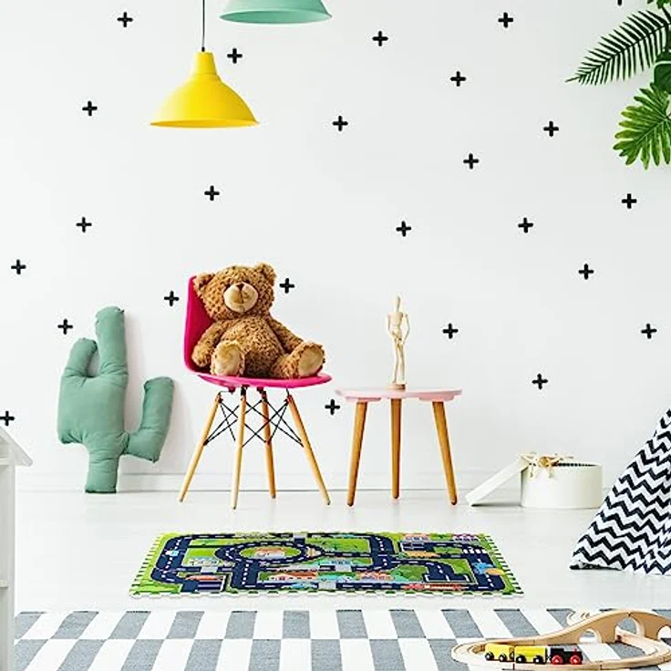 Relaxdays 10046810 Puzzlematte Straße, 12-teilige Spielmatte, schadstofffrei, Eva Schaumstoff, Kinderzimmer, 114 x 86 cm, bunt – Bild 2