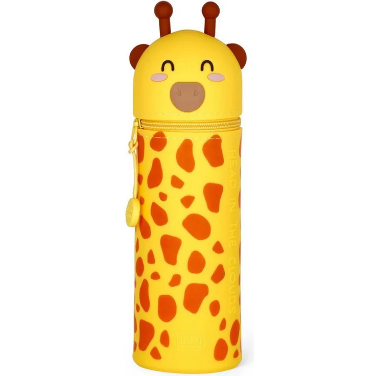 Legami LEGAMI Federmäppchen und Stiftehalter 2-IN-1, Giraffe Motiv, KAWAII, Silikon, blau – Bild 1