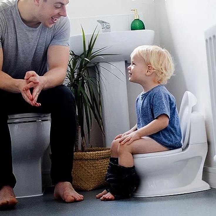 Nûby My Real Potty, Töpfchen mit realistischem Spülgeräusch, Stauraum für Feuchttücher & Badekreiden – Bild 4