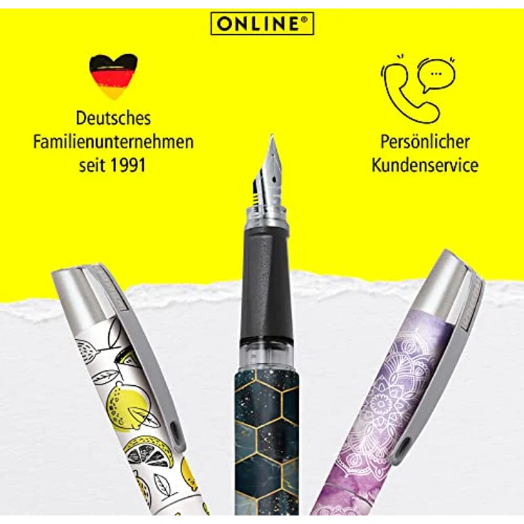 Online Pen Füller Campus Füllhalter, ergonomisch, Iridium-Feder medium, blau, hergestellt in Deutschland – Bild 6