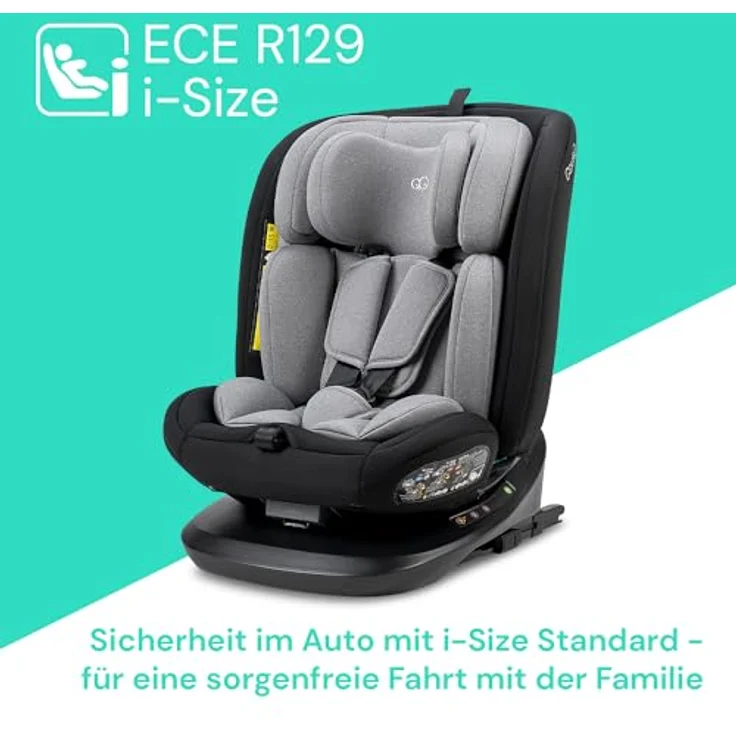 BooBoo Autokindersitz Safety Lissabon, 360° drehbarer Reboarder Kindersitz Isofix, ab Geburt, 40-150 cm, Baby Autositz – Bild 4