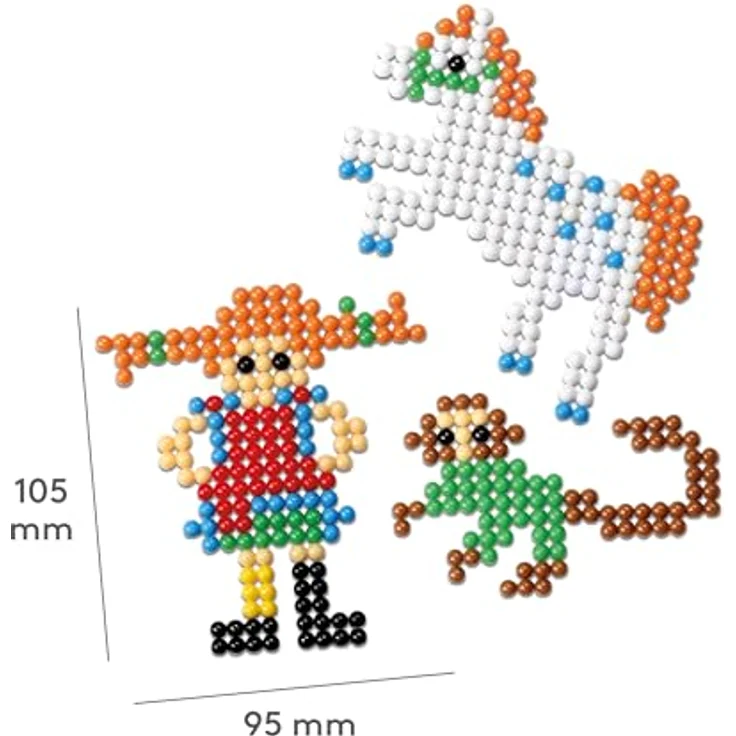 Pippi Langstrumpf Wasserperlen Kreativset, 1-tlg, Bastelperlen für Kinder, einfache Anwendung ohne Bügeln, Pippi-Favoriten gestalten – Bild 2