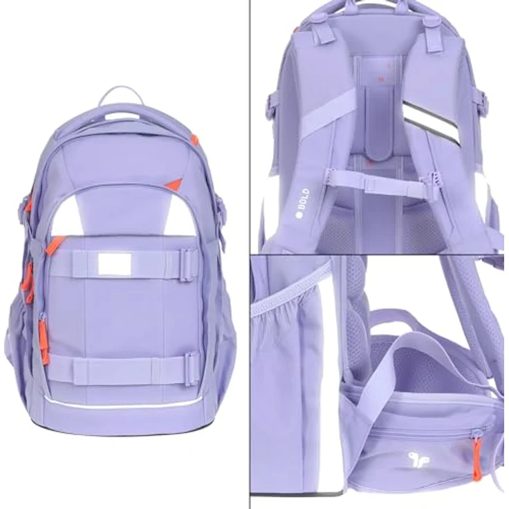 LÄSSIG Schulrucksack Bold Origin - Schulrucksack 46.5 cm, schmutz- und wasserabweisend, mit Reflektoren, 2er Pack (1-tlg) – Bild 8