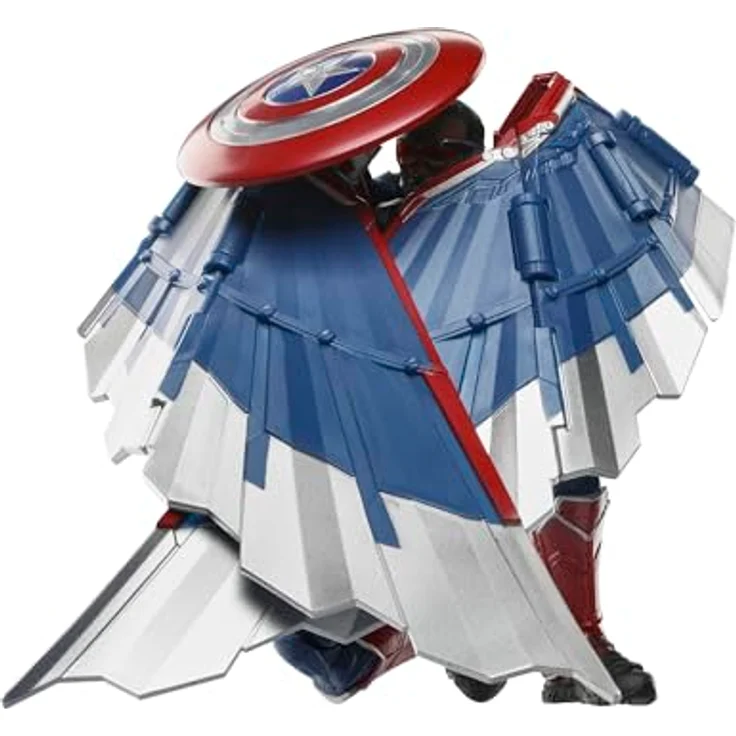 Marvel Legends Series Captain America Action-Figur, 15 cm, Sam Wilson Design mit 7 Accessoires und Schild, Fensterschachtel-Verpackung – Bild 4