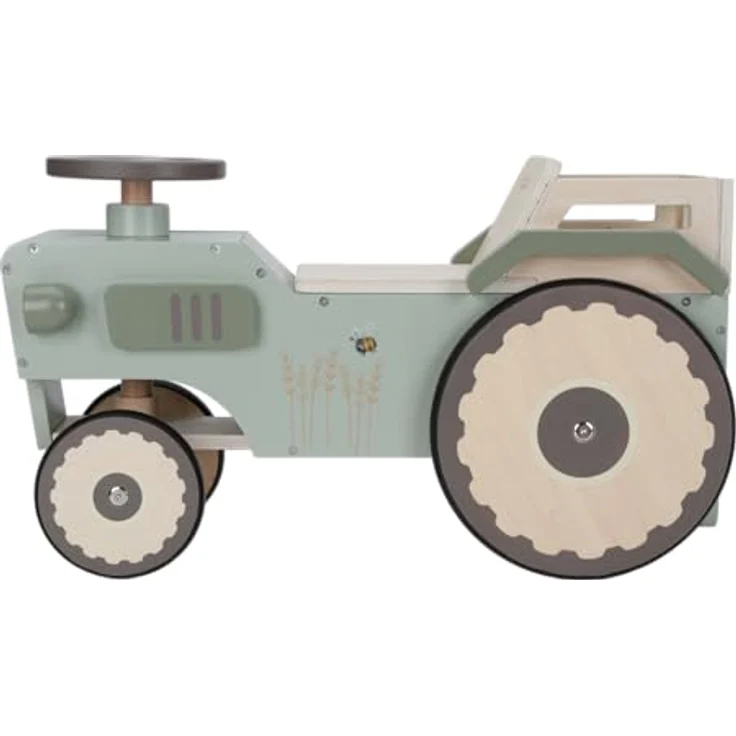 Little Dutch 7155 FSC Holz Lauftraktor - Little Farm grün, Motorikförderndes Spielzeug aus nachhaltigem Holz – Bild 3