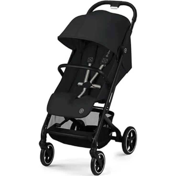 Cybex Gold Kinderwagen Beezy mit One-Pull Harness, Ab Geburt bis ca. 4 Jahre (max. 22 kg), Kompakt und ergonomisch, Magic Black (Schwarz mit schwarzem Rahmen) – Bild 1
