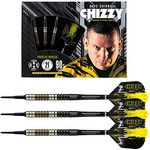 Harrows Soft Dave Chisnall Darts, 90% Tungsten Darts mit schwarzer Titannitridbeschichtung und Gelbgold-Akzenten, 20 Gramm