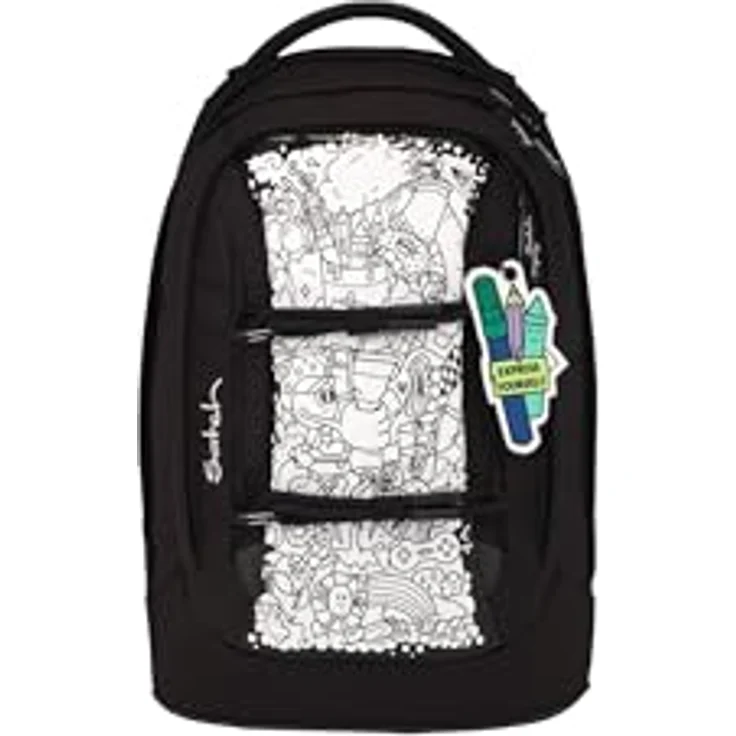 Satch Schulrucksack Pack, A4-tauglich mit gepolstertem Laptopfach und verstellbarem Tragesystem, Schwarz – Bild 2