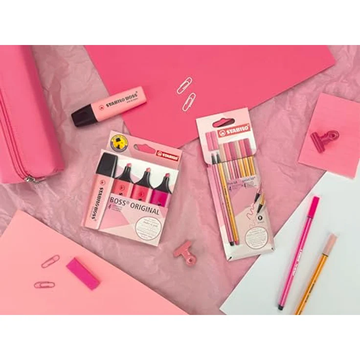 STABILO Filzstift Set, Pen 68 & Point 88, Shades of Pink, hohe Farbbrillanz und metallgefasste Spitze – Bild 4