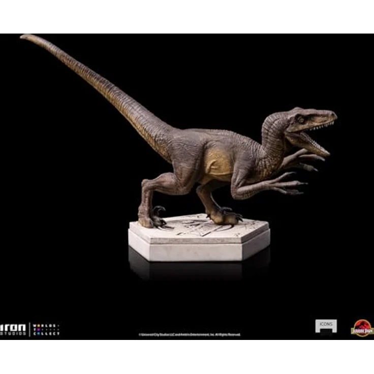 Iron Studios Jurassic World Velociraptor A Icons Statue, detailreiche Sammelfigur aus hochwertigem Resin, limitiert, 9 x 12,5 x 10 cm, inklusive Sammlerbox – Bild 4