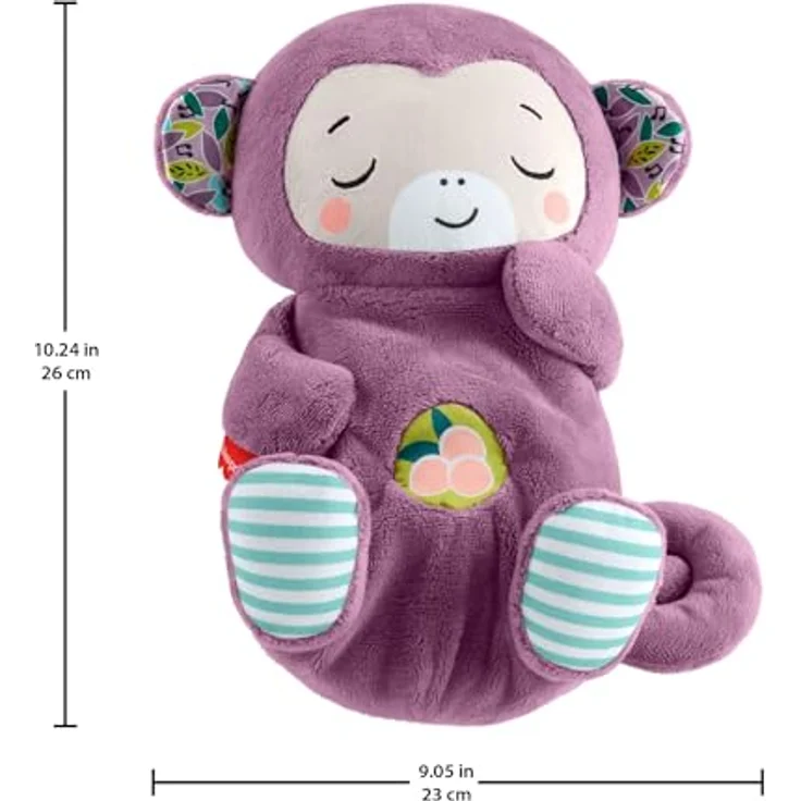 Fisher-Price Soothe ‘n Snuggle Lila AFFE, Plüschtier mit Spieluhr, beruhigenden Atembewegungen und anpassbaren Melodien – Bild 2