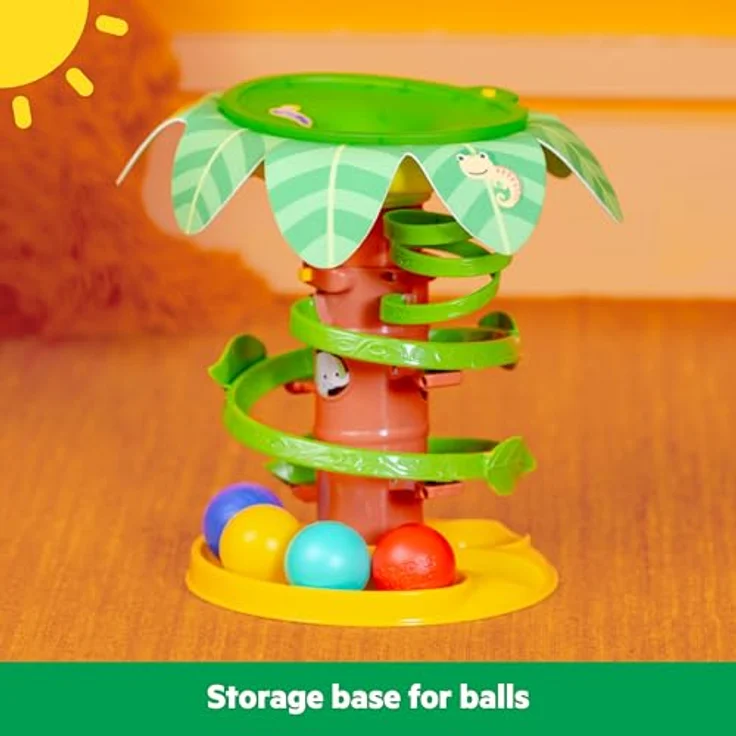 Bright Starts Tropical Twirl™ Ball Play Toy, 2-in-1 Spielturm mit 50+ Melodien und Lichtern, geeignet für Babys ab 6 Monaten – Bild 6