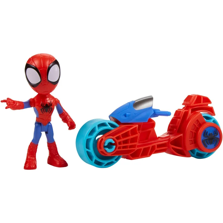 Hasbro Actionfigur Marvel Spidey and His Amazing Friends, Spidey mit Motorrad, 10 cm groß – Bild 1