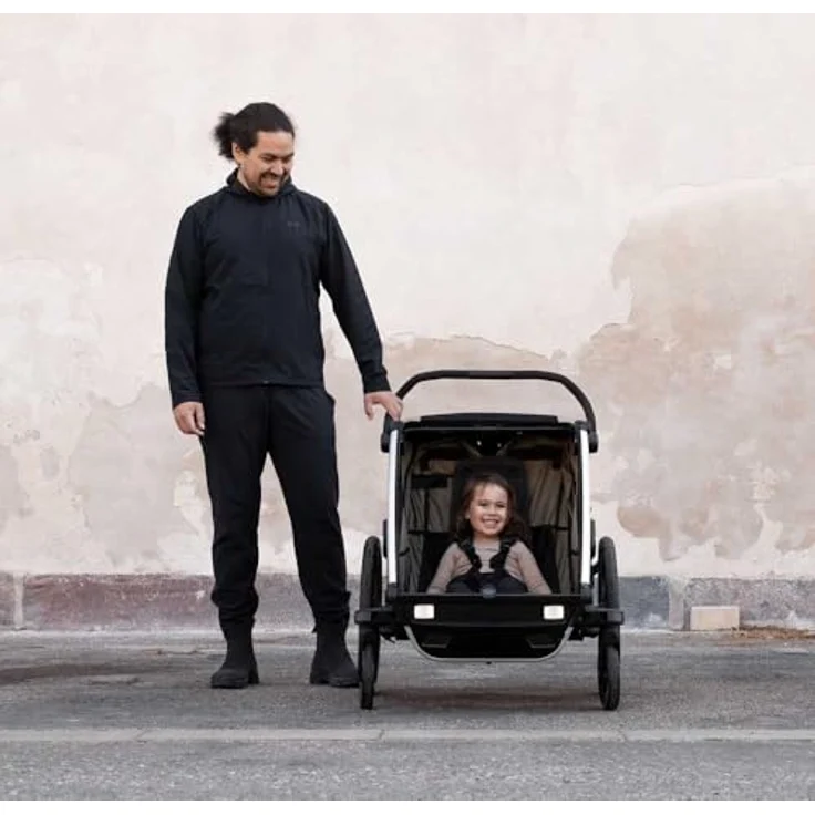 Thule Chariot Cross 2, Fahrradkinderanhänger mit FlipWing-System, verstellbarer Federung und XL-Stauraum, grau – Bild 3