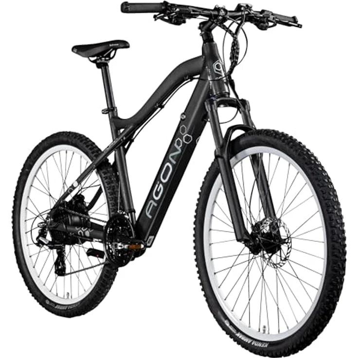 AGON Alpha E Bike Mountainbike Herren oder Damen 170-190 cm Pedelec 27,5 Zoll Hardtail MTB Trail mit Ananda Motor (dunkelgrau, 48 cm) – Bild 1