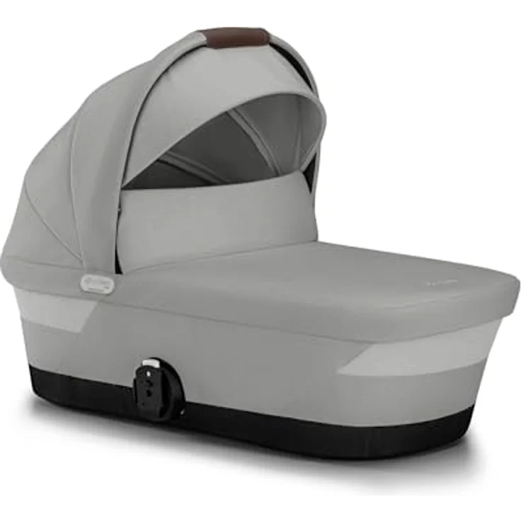 Cybex Gold GAZELLE S Cot Kinderwagenaufsatz, für Neugeborene bis 6 Monate, Stone Grey mit XXL-Sonnenverdeck und Schaumstoffmatratze – Bild 2