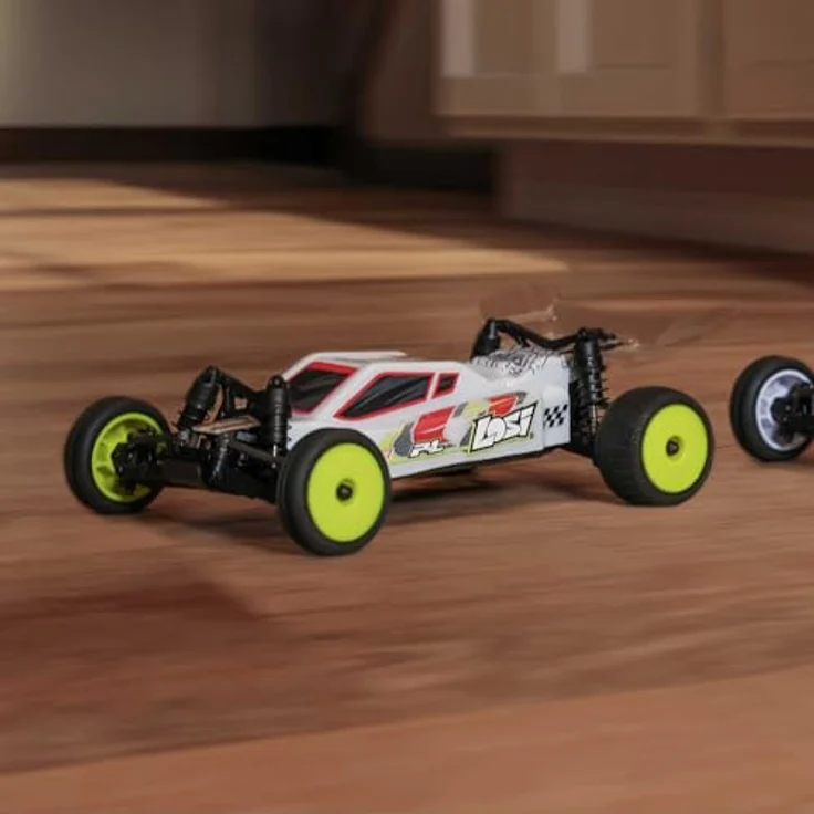 Losi Micro-B 1:24 RTR Buggy, 2WD mit Aluminium Chassis und Öldruckfederbeinen, weiß – Bild 2