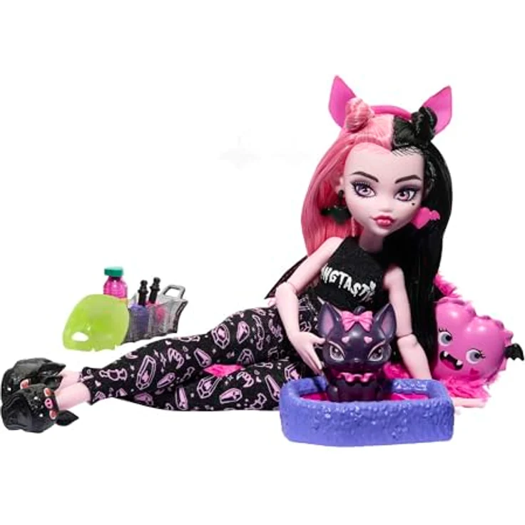 Mattel® Anziehpuppe Monster High, Creepover Draculaura - Schaurig schöne Pyjamaparty – Bild 5