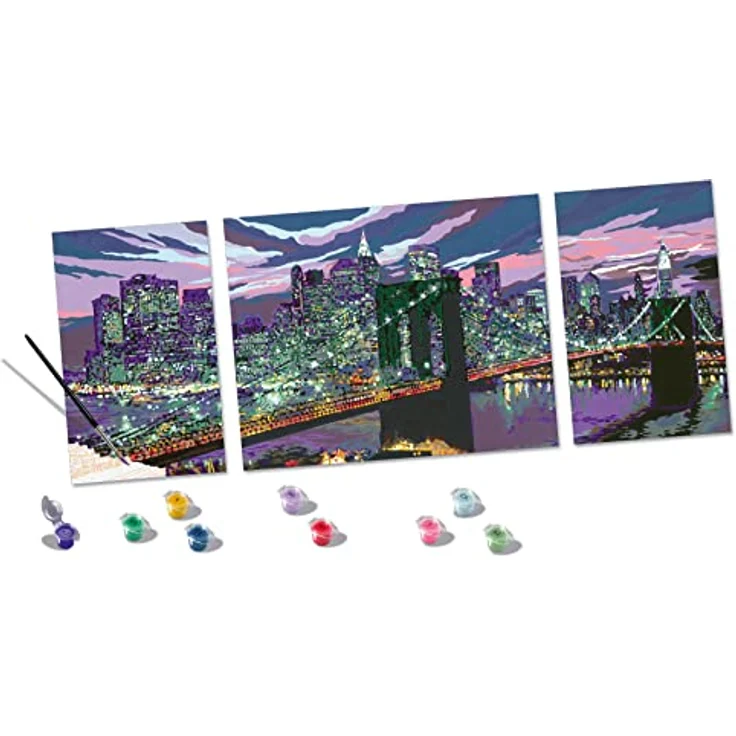 Ravensburger 23551 - CreArt, Malen nach Zahlen, New York Skyline, 100x40cm, Malset – Bild 3
