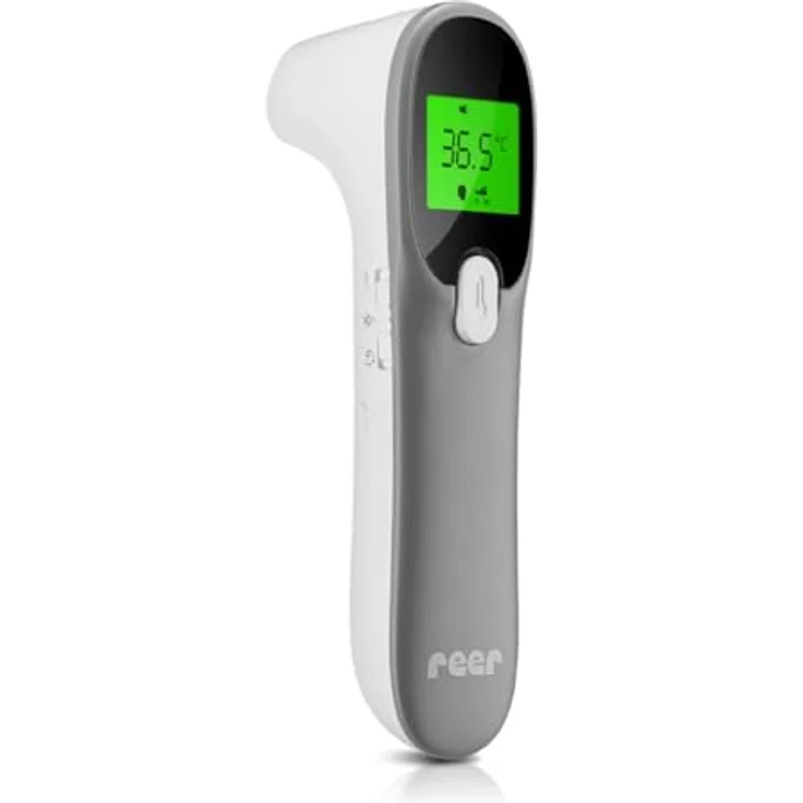 Reer Infrarot-Thermometer, Körpertemperaturmessung für Ohr und Stirn, mit Babymodus und beleuchtetem Display – Bild 1