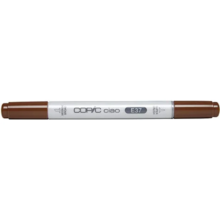 COPIC Ciao Marker Typ E - 37, Sepia, vielseitiger Layoutmarker, alkoholbasiert, mit einer mittelbreiten und einer Brush-Spitze – Bild 1