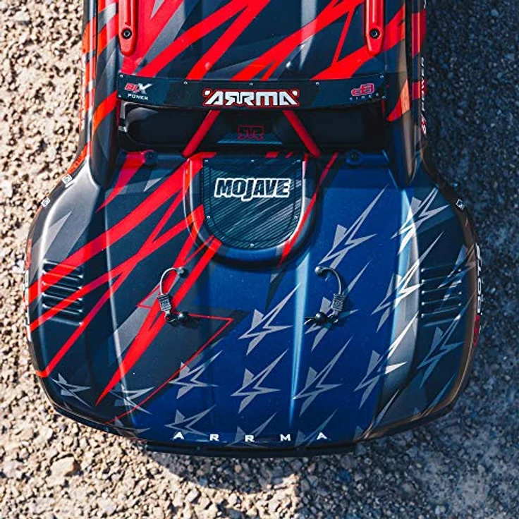 ARRMA RC Truck 1/7 MOJAVE 6S V2 4WD BLX Desert Truck mit Spektrum Firma (Ready-to-Run), Rot/Schwarz, ARA7604V2T2 – Bild 6