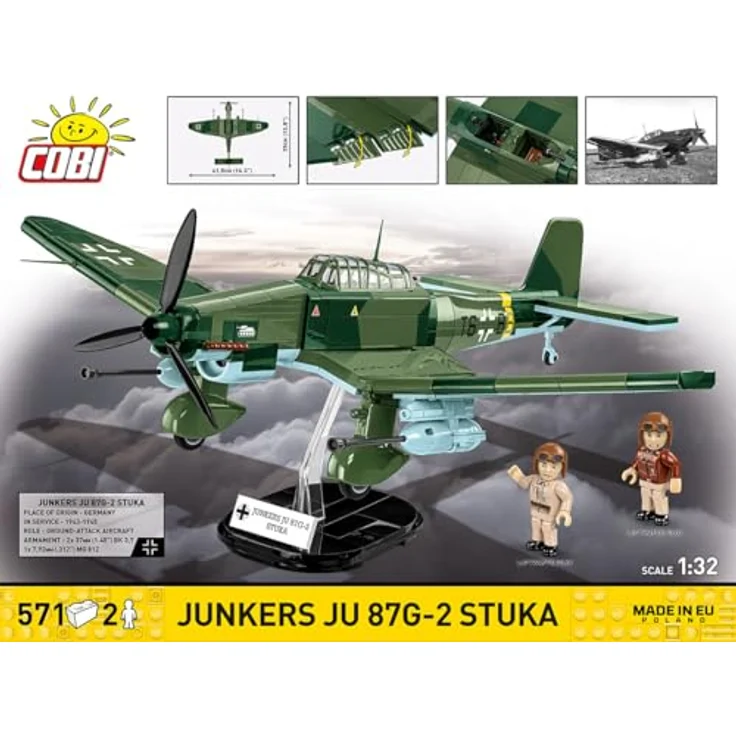 COBI Junkers JU 87 G-2 STUKA, Modellflugzeug aus Bausteinen, made in EU – Bild 2